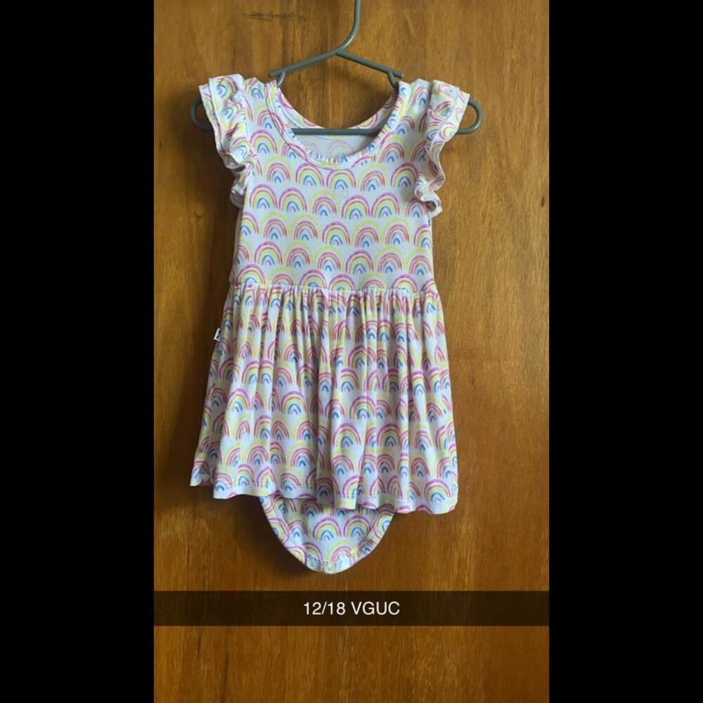 Little sleepies Pastel Rainbows twirl dress